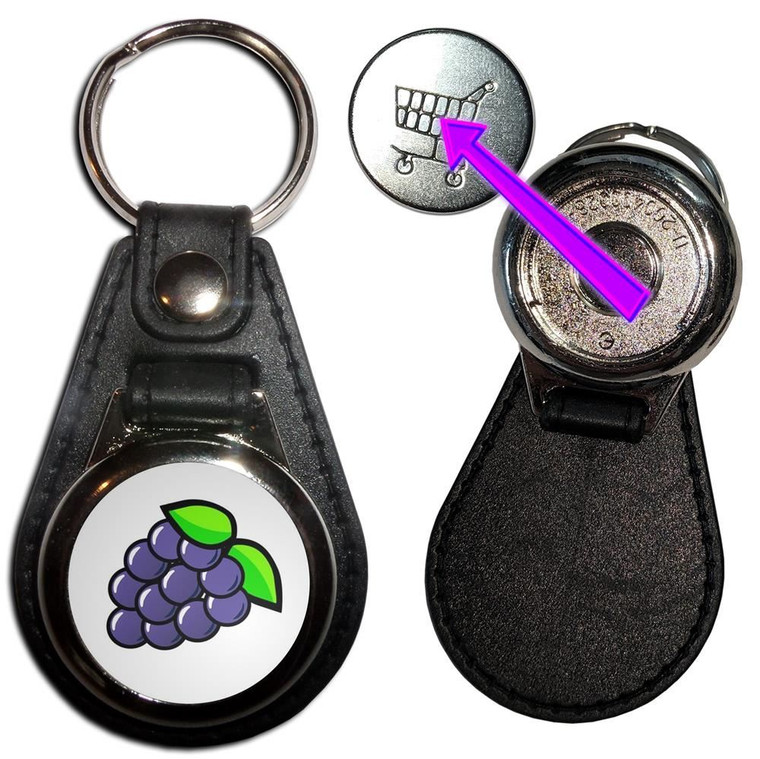 Fruit Machine Grapes - Hidden £1/€1 Shopping Token Medallion Key Ring