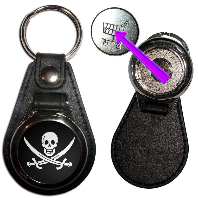 Jolly Roger - Hidden £1/€1 Shopping Token Medallion Key Ring