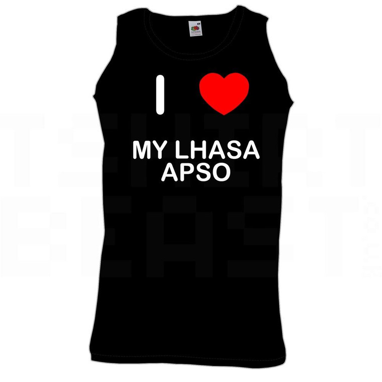 I Love Heart My Lhasa Apso - Quality Printed Cotton Gym Vest