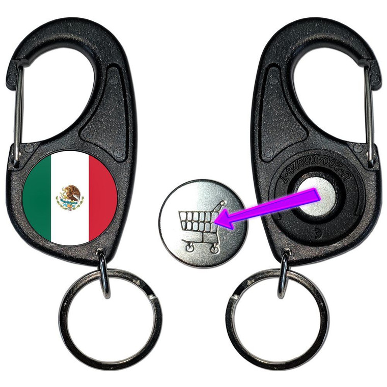 Mexico Flag - Carabiner £1/€1 Shopping token Key Ring