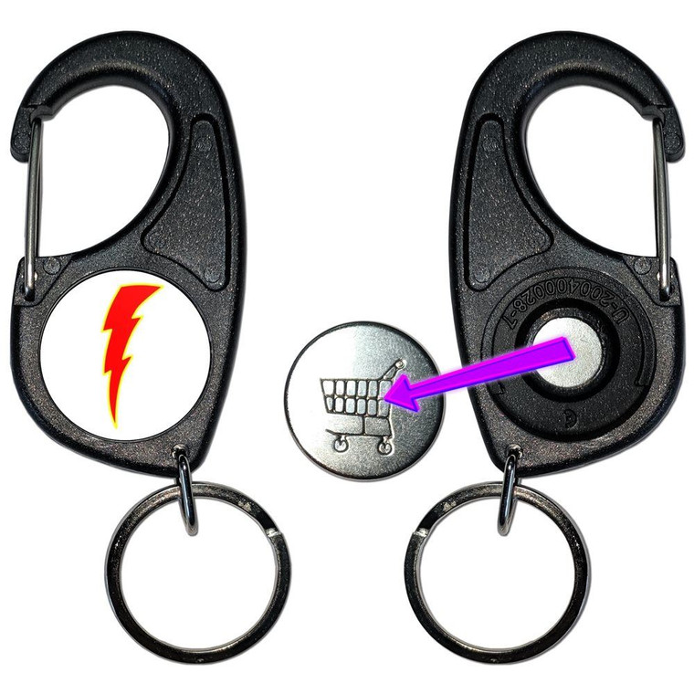 Lightning Bolt Red - Carabiner £1/€1 Shopping token Key Ring