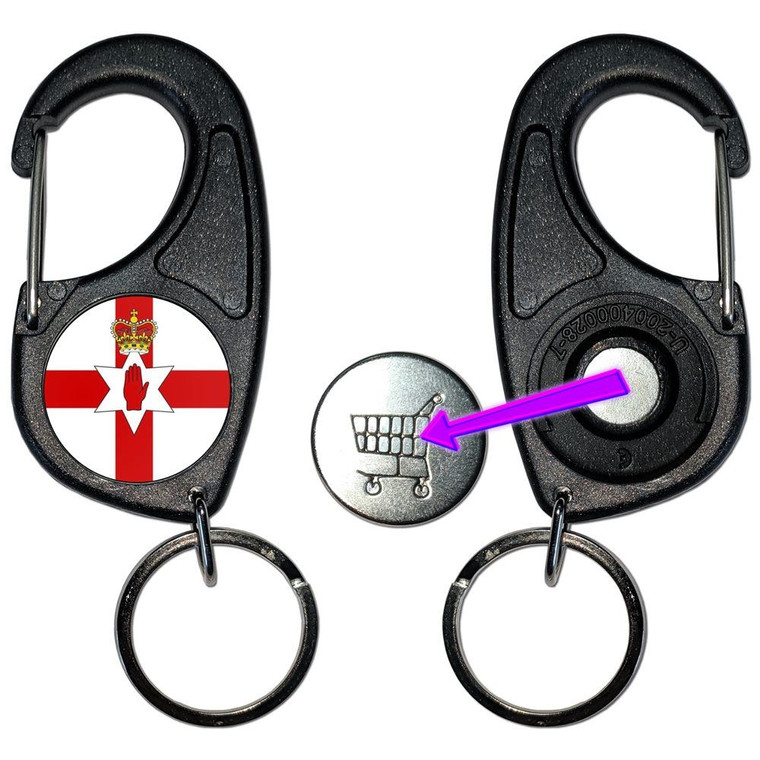 Northern Ireland Flag - Carabiner £1/€1 Shopping token Key Ring