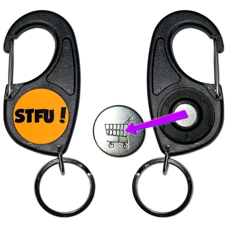 STFU! Shut the F**k up! - Carabiner £1/€1 Shopping token Key Ring