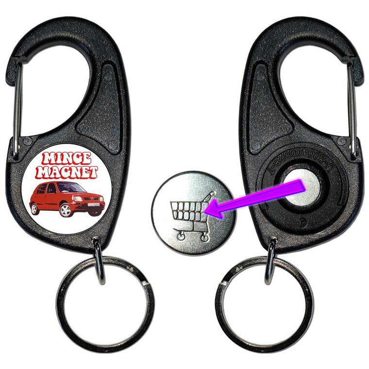 Minge Magnet - Carabiner £1/€1 Shopping token Key Ring