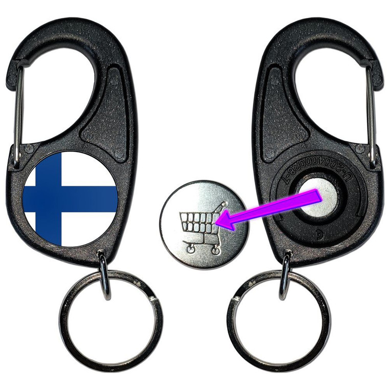 Finland Flag - Carabiner £1/€1 Shopping token Key Ring