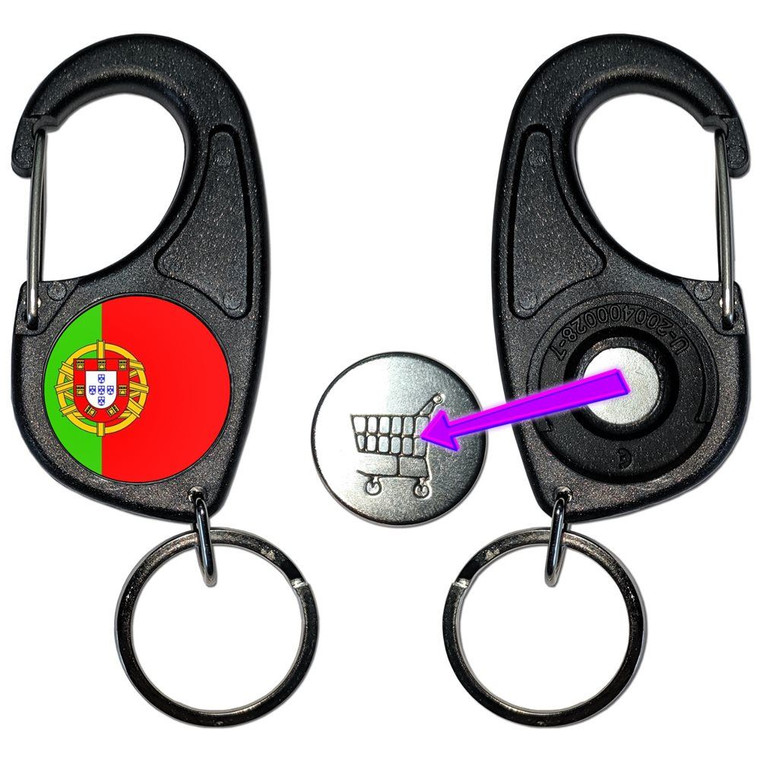 Portugal Flag - Carabiner £1/€1 Shopping token Key Ring