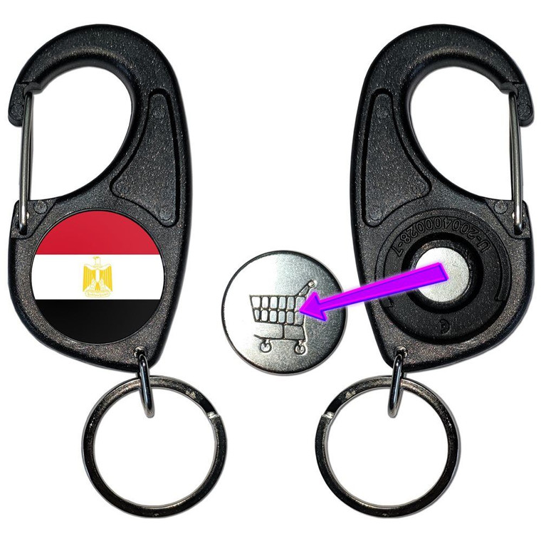 Egypt Flag - Carabiner £1/€1 Shopping token Key Ring