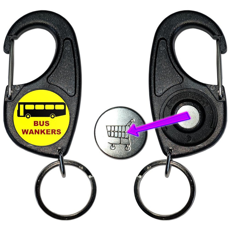 Bus W*nkers - Carabiner £1/€1 Shopping token Key Ring