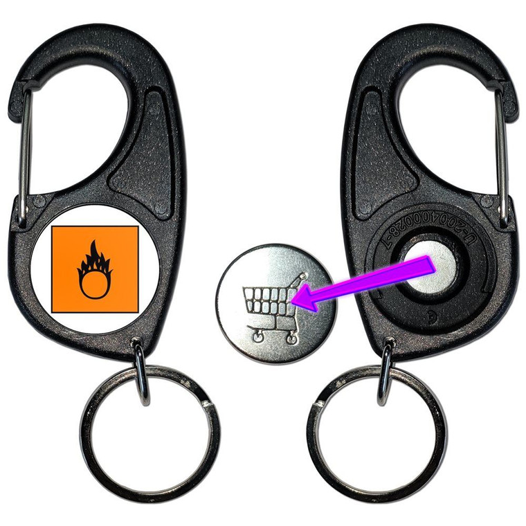 Oxydising - Carabiner £1/€1 Shopping token Key Ring