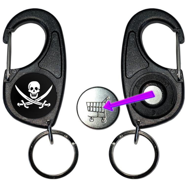 Jolly Roger - Carabiner £1/€1 Shopping token Key Ring