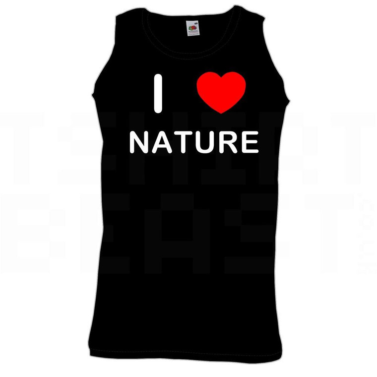 I Love Heart Nature - Quality Printed Cotton Gym Vest