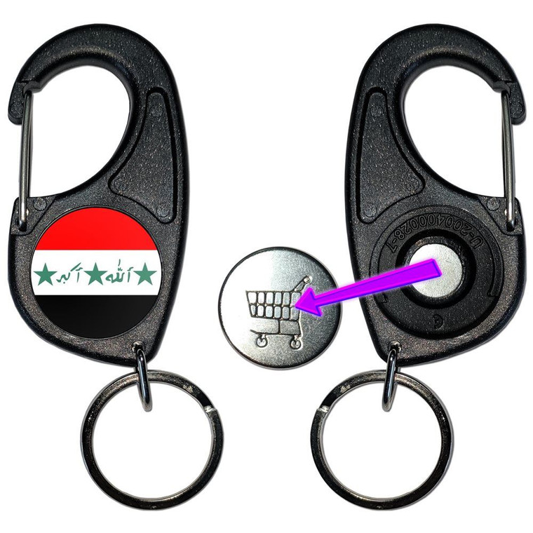 Iraq Flag - Carabiner £1/€1 Shopping token Key Ring
