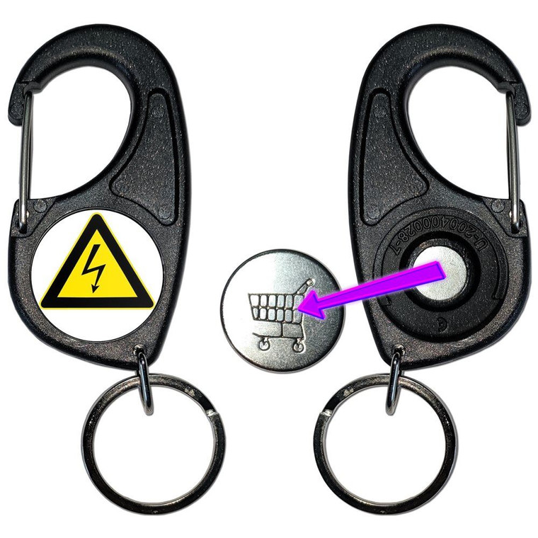 High Voltage - Carabiner £1/€1 Shopping token Key Ring