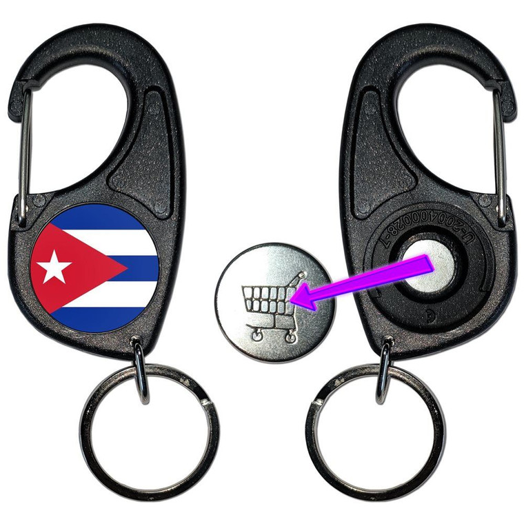 Cuba Flag - Carabiner £1/€1 Shopping token Key Ring