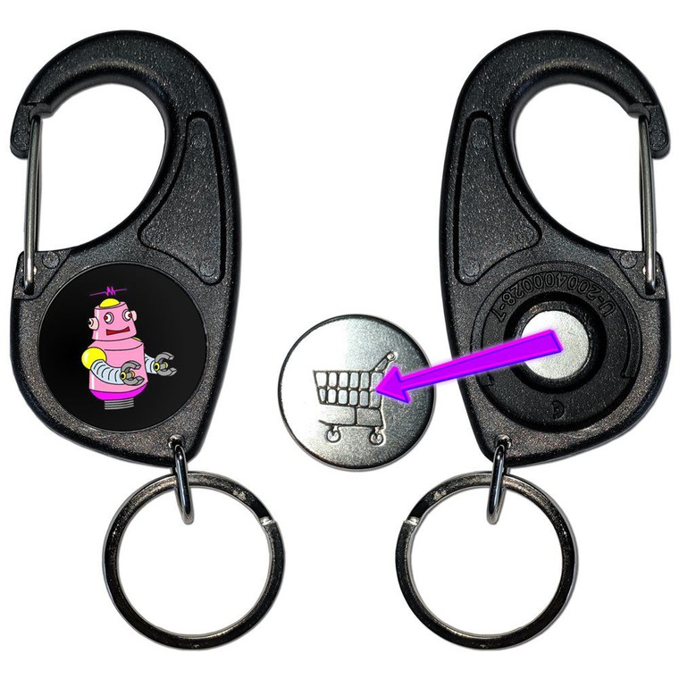 Black Girl Robot - Carabiner £1/€1 Shopping token Key Ring