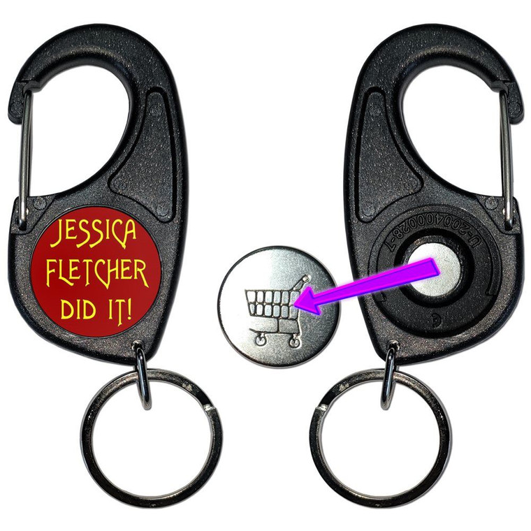 Jessica Fletcher Did It - Carabiner £1/€1 Shopping token Key Ring