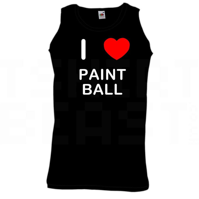 I Love Heart Paint Ball - Quality Printed Cotton Gym Vest