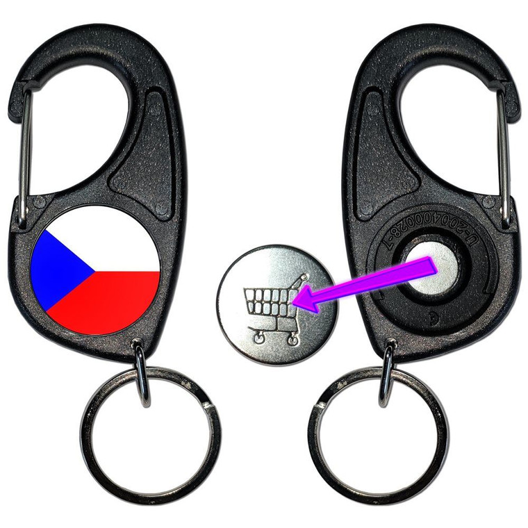 Czech Republic Flag - Carabiner £1/€1 Shopping token Key Ring