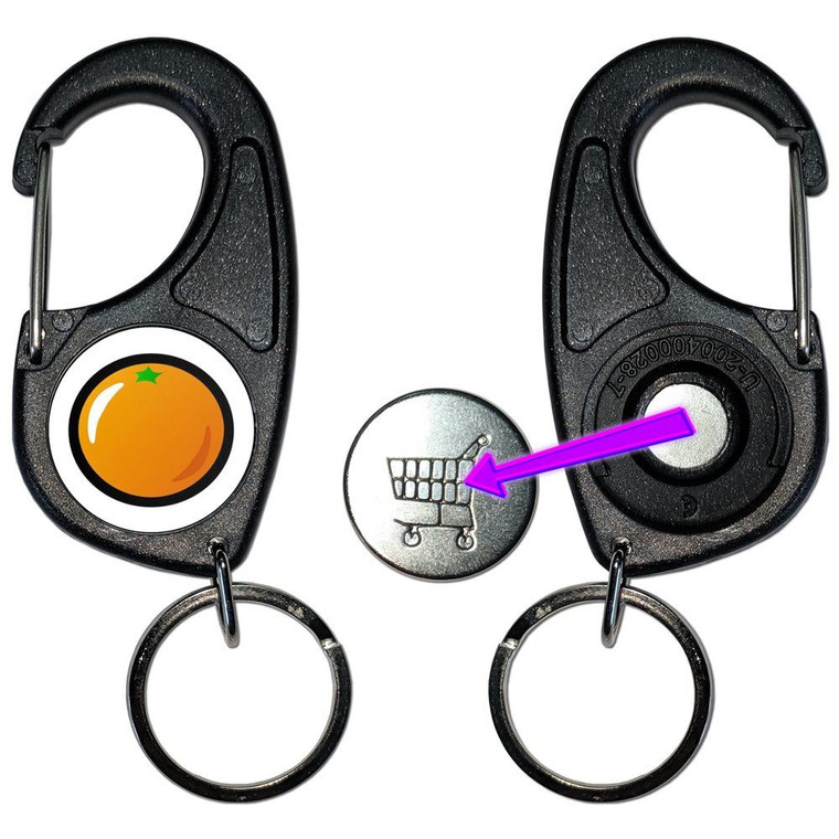 Fruit Machine Orange - Carabiner £1/€1 Shopping token Key Ring