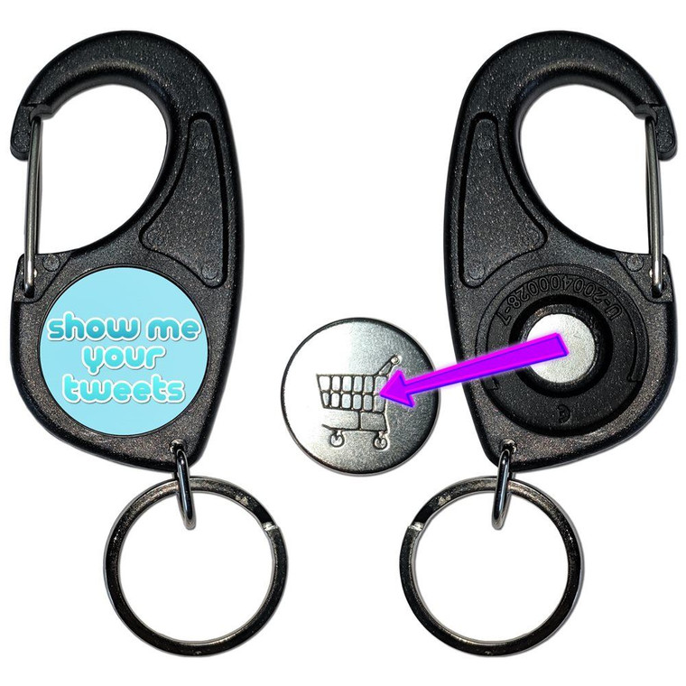 Show Me Your Tweets - Carabiner £1/€1 Shopping token Key Ring
