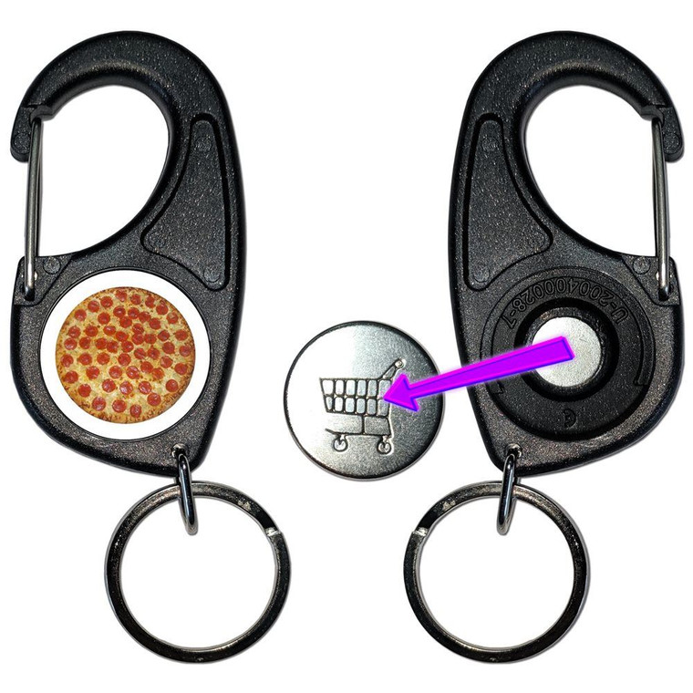 Pepperoni Pizza - Carabiner £1/€1 Shopping token Key Ring