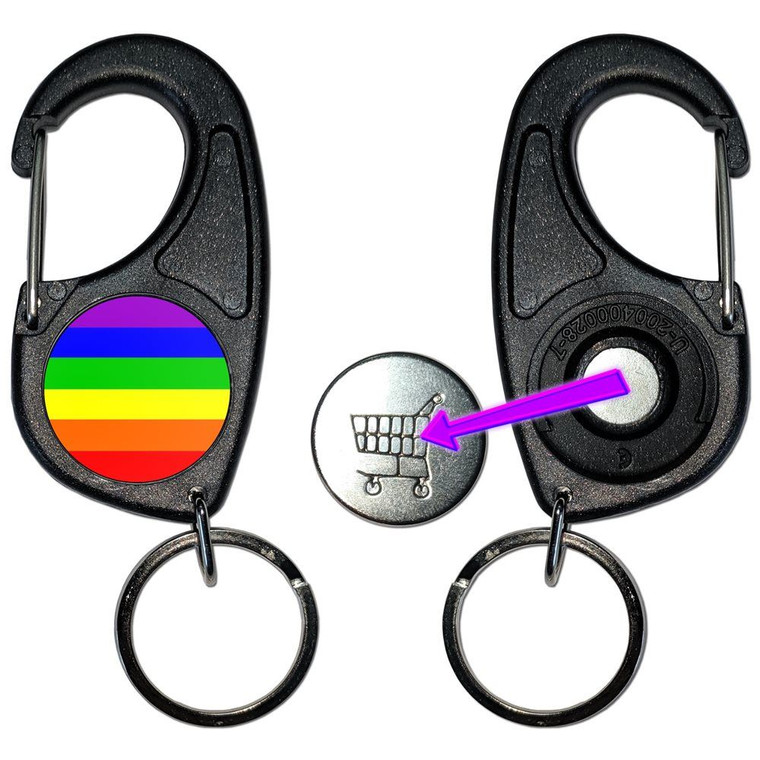 Gay Flag - Carabiner £1/€1 Shopping token Key Ring