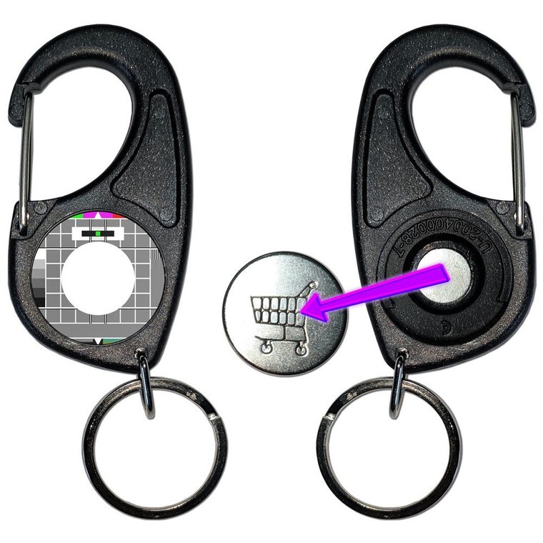 TV Test Card - Carabiner £1/€1 Shopping token Key Ring