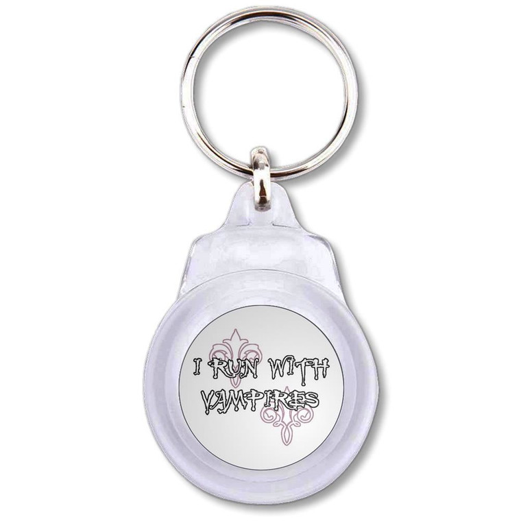 I Run With Vampires - Round Plastic Key Ring