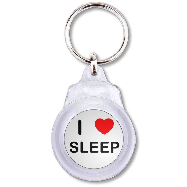 I Love Sleep - Round Plastic Key Ring