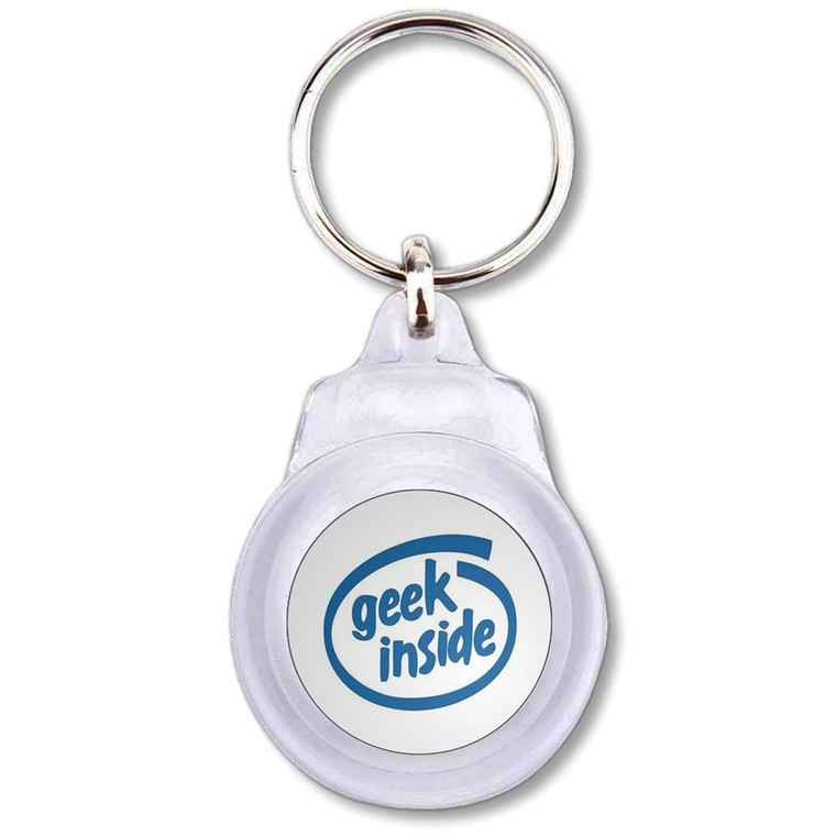 Geek Inside - Round Plastic Key Ring