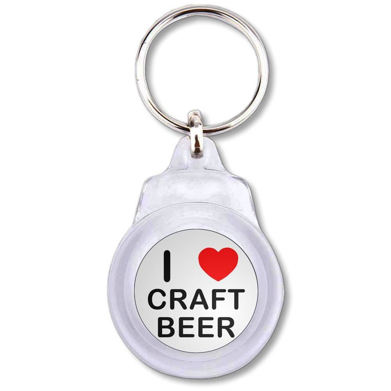 I love Craft Beer - Round Plastic Key Ring