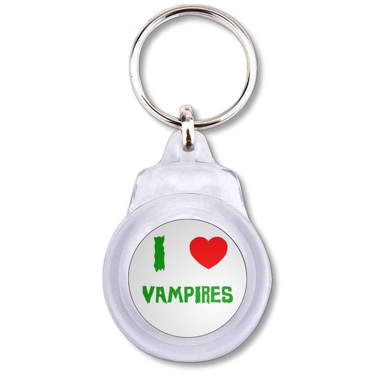 I Love Vampires - Round Plastic Key Ring