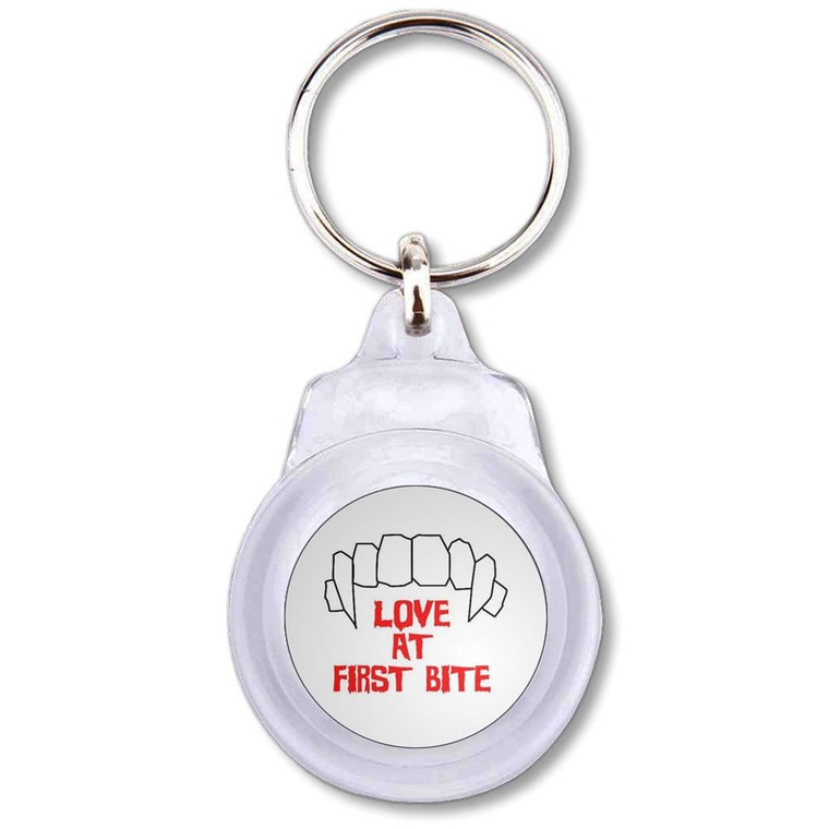 Love At First Bite - Round Plastic Key Ring