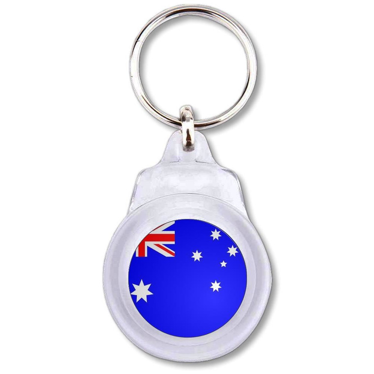 Australia Flag - Round Plastic Key Ring