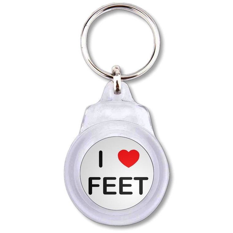 I Love Feet - Round Plastic Key Ring