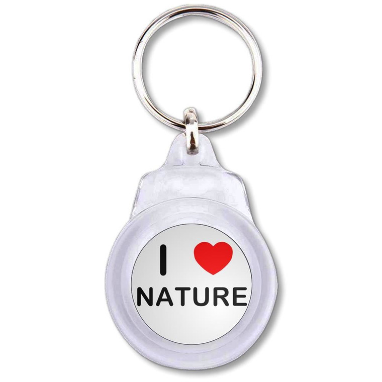 I love Nature - Round Plastic Key Ring