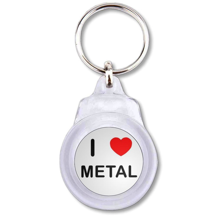 I Love Metal - Round Plastic Key Ring