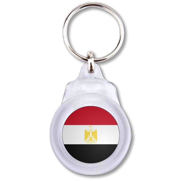 Egypt Flag - Round Plastic Key Ring Egypt Flag - Round Plastic Key Ring