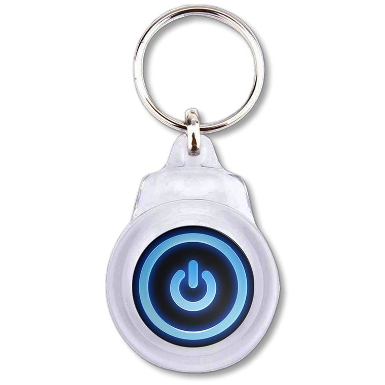 Power On/Off - Round Plastic Key Ring