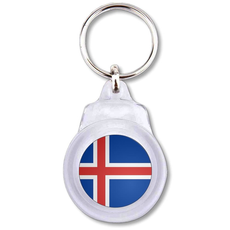Iceland Flag - Round Plastic Key Ring