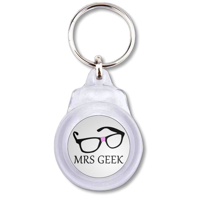 Mrs Geek - Round Plastic Key Ring