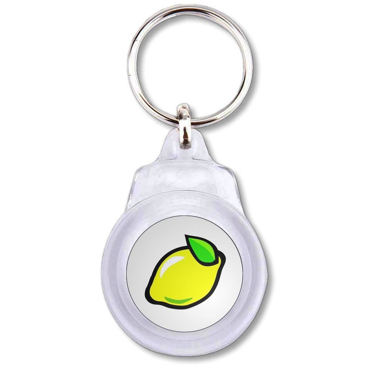 Fruit Machine Lemon - Round Plastic Key Ring