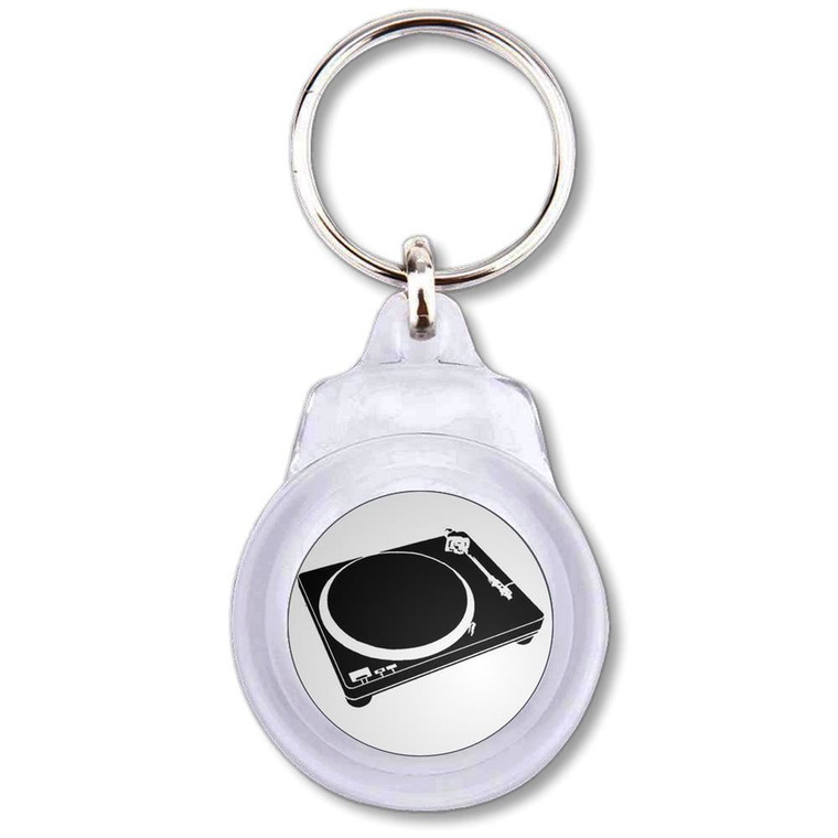 DJ Decks - Round Plastic Key Ring