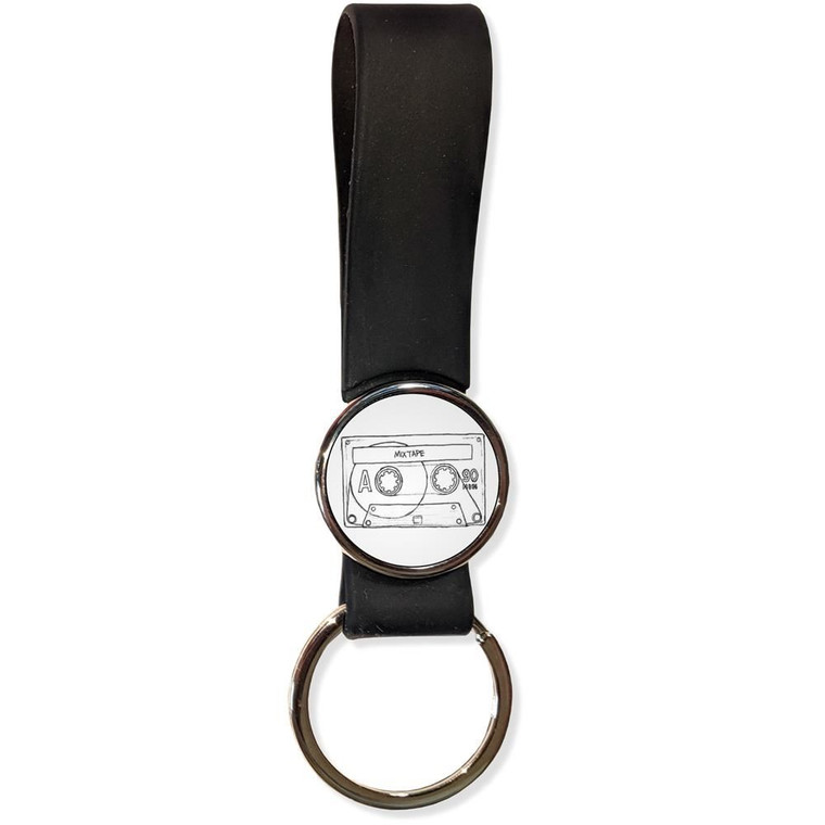Cassette Tape - Silicone Loop Key Ring