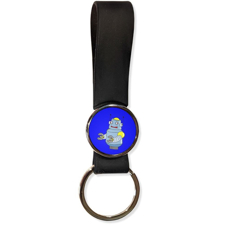 Blue Boy Robot - Silicone Loop Key Ring