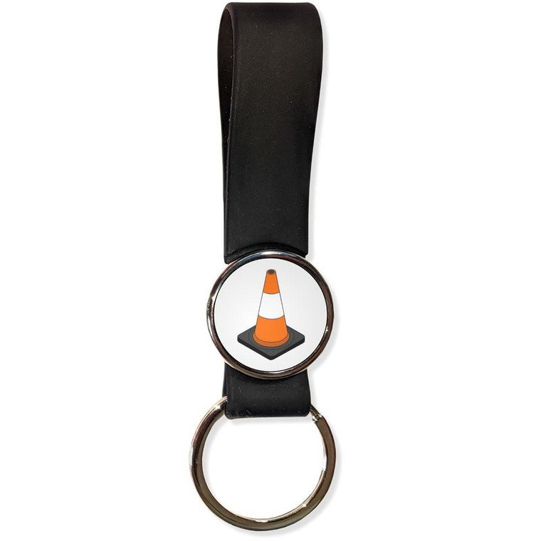 Traffic Cone - Silicone Loop Key Ring