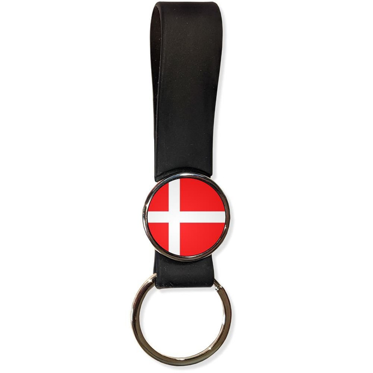 Denmark Flag - Silicone Loop Key Ring