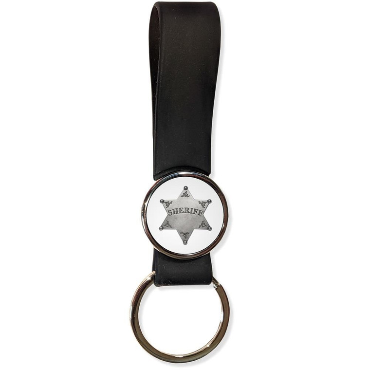 Sheriff Badge - Silicone Loop Key Ring