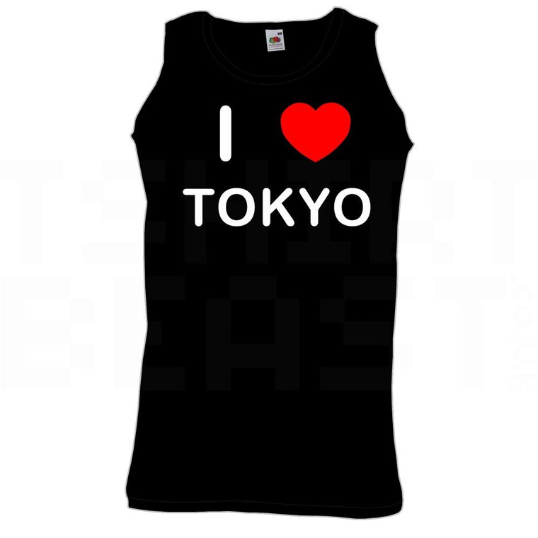 I Love Heart Tokyo - Quality Printed Cotton Gym Vest