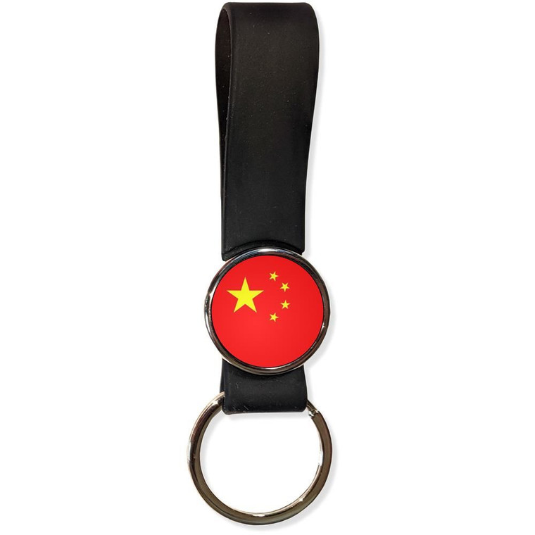 China Flag - Silicone Loop Key Ring
